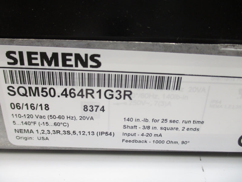 SIEMENS SQM50.464R1G3R 110-120VAC 5-140'F NSMP