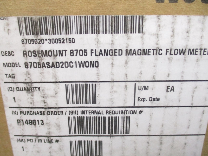 ROSEMOUNT 8705ASA020C1W0N0 40VDC 0.5A 285PSI NSMP