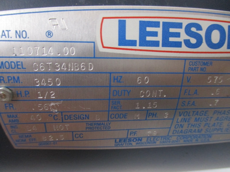 LEESON C6T34NB6D 110714.00 575V NSMP