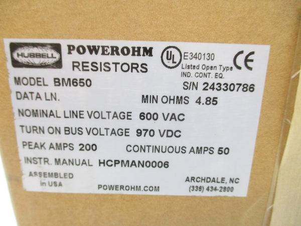 HUBBELL BM650 600VAC 200A NSMP