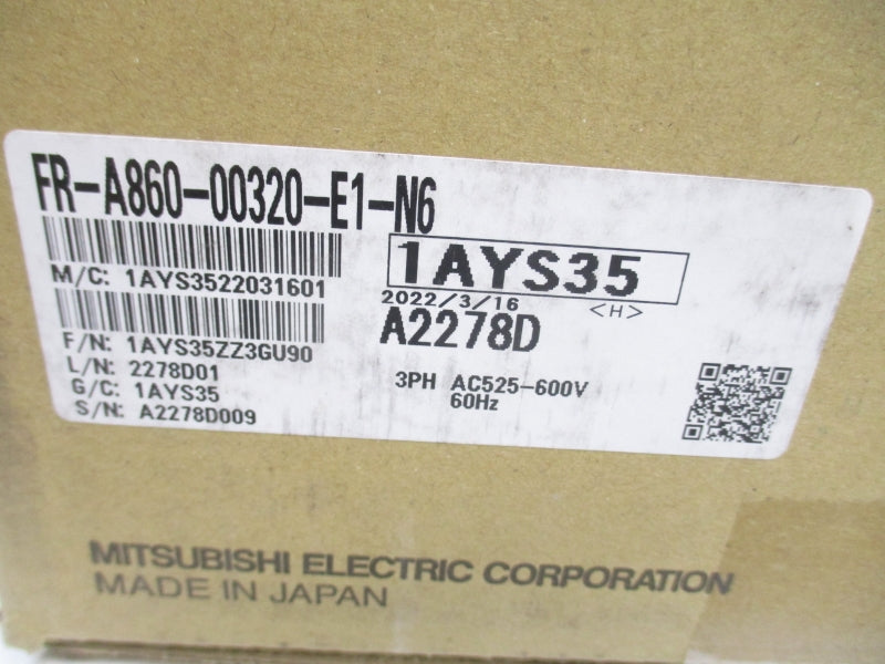 MITSUBISHI FR-A860-00320-E1-N6 525-600VAC 29.3A/42.6A NSMP