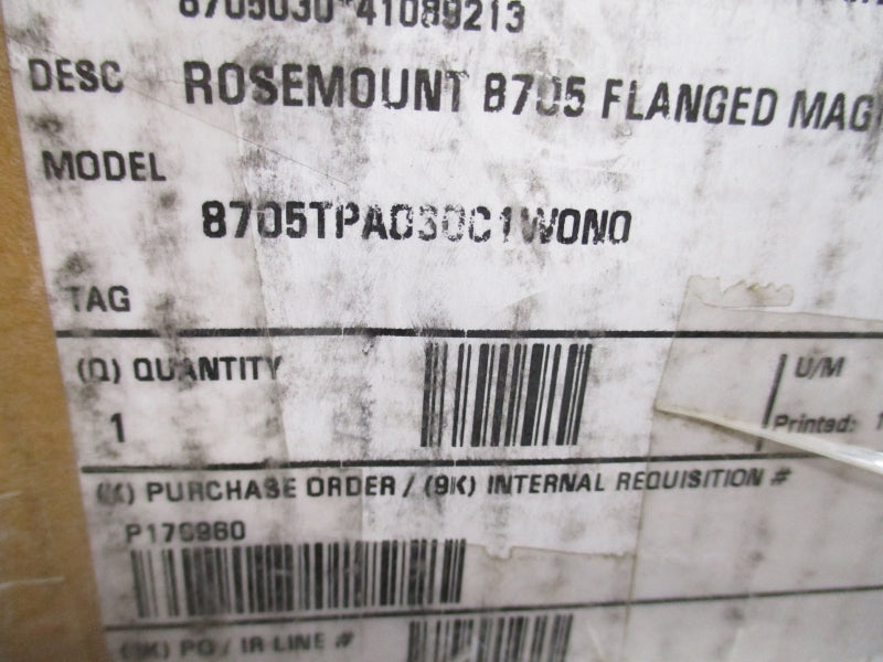 ROSEMOUNT 8705TPA030C1W0N0 40VDC 0.5A 285PSI 350'F NSMP