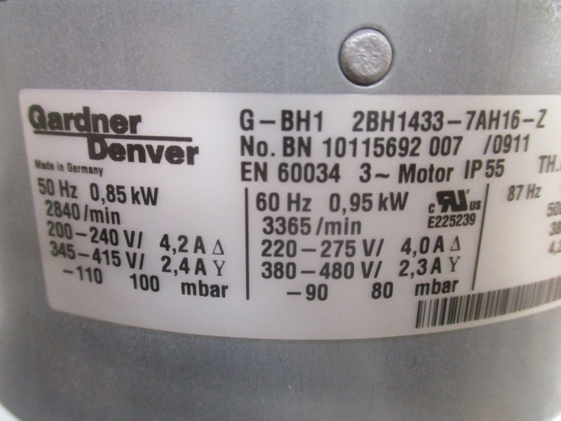 GARDNER DENVER G-BH1 2BH1433-7AH16-Z 380-480V 2.3A NSNP