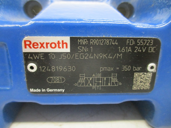 REXROTH 4WE10J50/EG24N9K4/M R901278744 24VDC 1.61A 350PSI NSNP