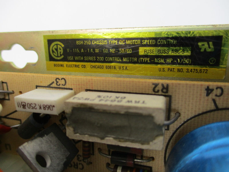 BODINE ELECTRIC BSH-250 115V 1.4A UNMP