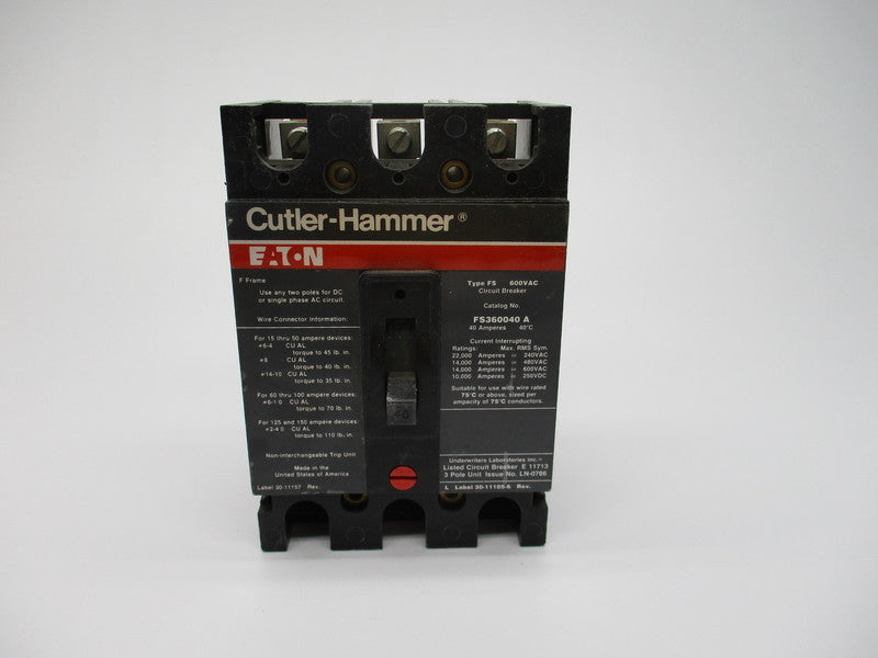 CUTLER HAMMER FS360040A 40A 600VAC NSNP