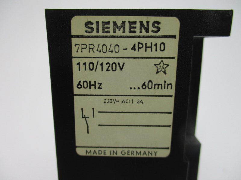 SIEMENS 7PR4040-PH10 110/120V NSMP