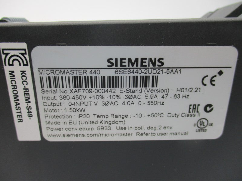 SIEMENS 6SE6440-2UD21-5AA1 NSMP