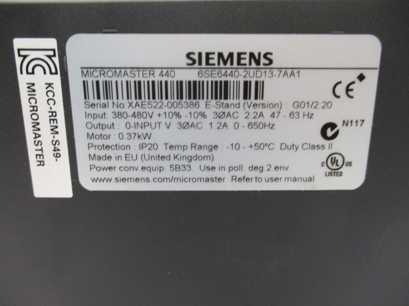 SIEMENS 6SE6440-2UD13-7AA1 NSMP