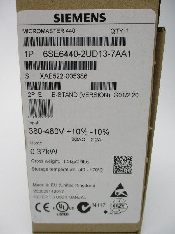 SIEMENS 6SE6440-2UD13-7AA1 NSMP