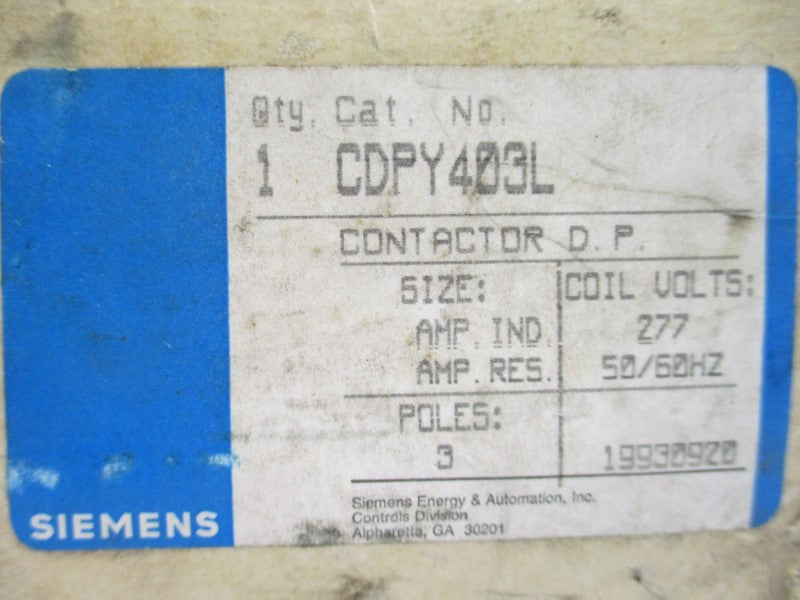 SIEMENS CDPY403L 277V NSMP
