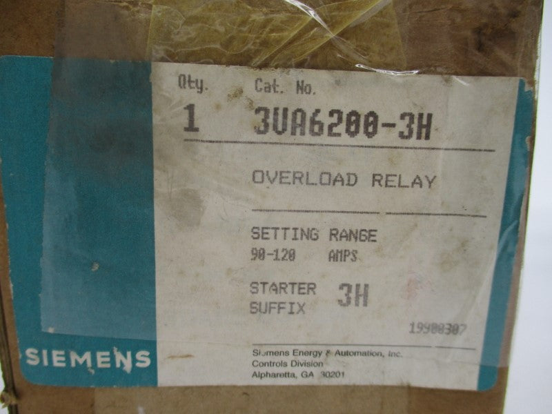 SIEMENS 3VA6200-3H 90-120A NSMP