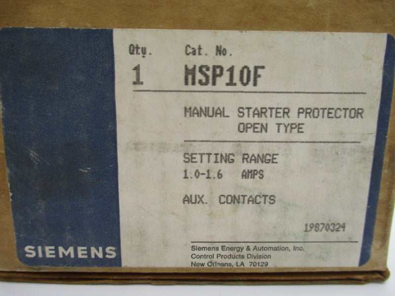 SIEMENS MSP10F 1-1.6A NSMP