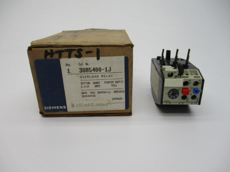SIEMENS 3UA5400-1J 6.3-10A 600VAC NSMP