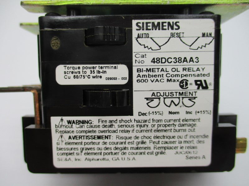 SIEMENS 48DC38AA3 600VAC NSNP