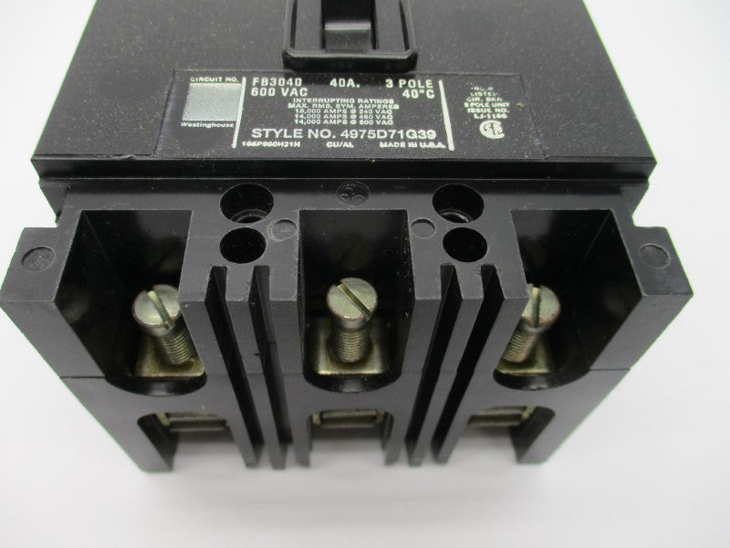 WESTINGHOUSE FB3040 40A 600VAC NSMP