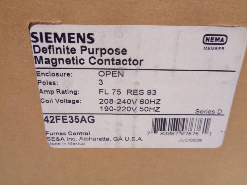 SIEMENS 42FE35AG 75A 190-220V 208-240V NSMP