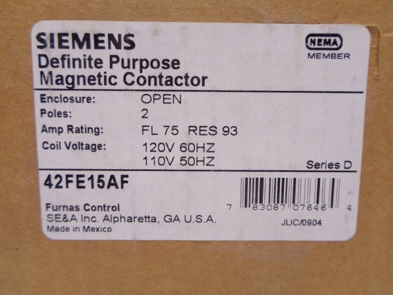 SIEMENS 42FE15AF 75A 110/120V NSMP