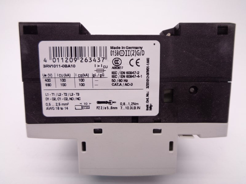 SIEMENS 3RV1011-0BA10 0.14-0.2A 600VAC NSMP