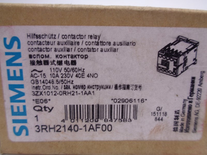 SIEMENS 3RH2140-1AF00 10A 240VAC NSMP