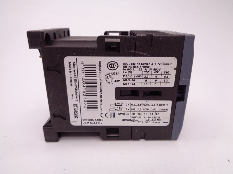 SIEMENS 3RT2016-1AK62 110/120V 20A NSNP