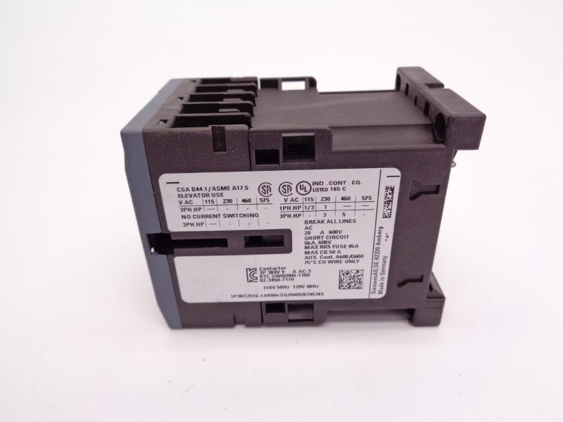SIEMENS 3RT2516-1AK60 110/120V 20A NSNP