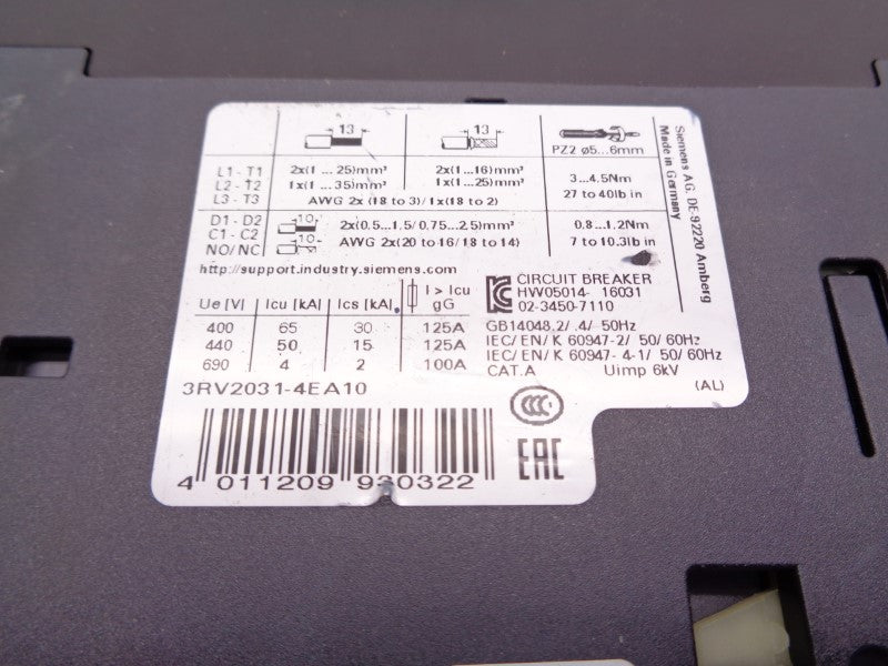 SIEMENS 3RV2031-4EA10 22-32A NSNP