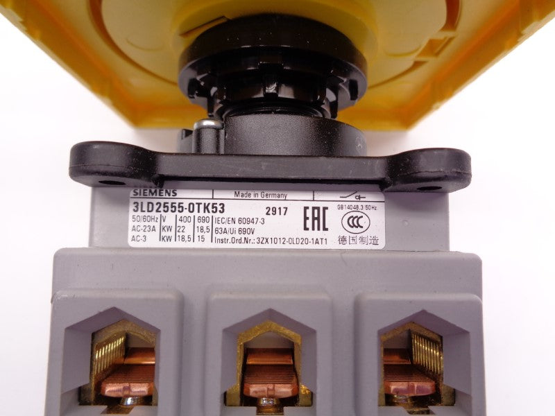 SIEMENS 3LD2555-0TK53 600VAC 63A NSNP