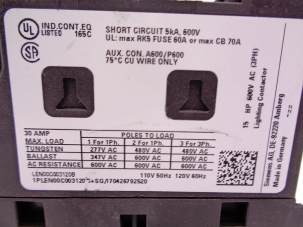 SIEMENS LEN00C003120B 110/120V NSNP