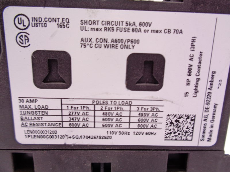SIEMENS LEN00C003120B 110/120V NSNP