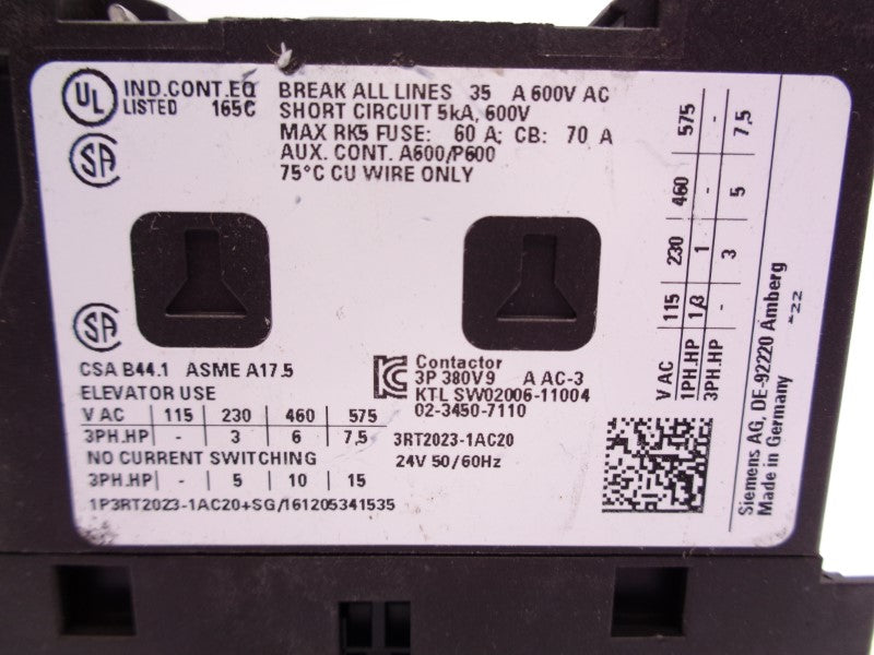 SIEMENS 3RT2023-1AC20 24V NSNP