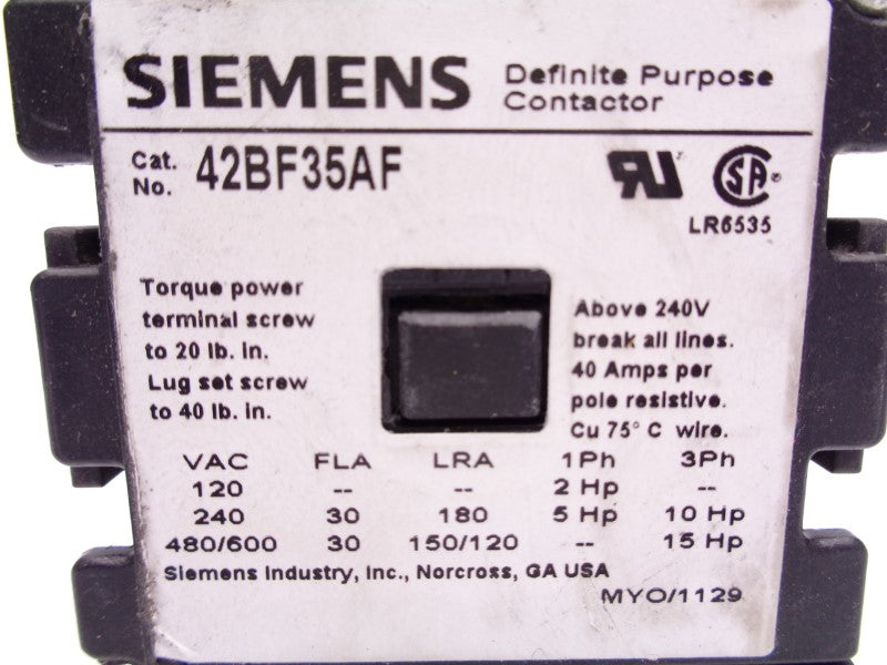 SIEMENS 42BF35AF 480/600VAC NSNP