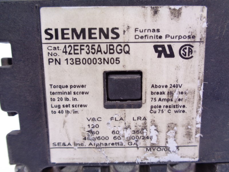SIEMENS 42EF35AJBGQ 480/600VAC UNMP
