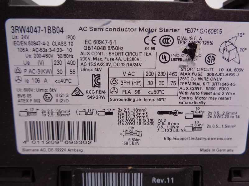 SIEMENS 3RW4047-1BB04 UNMP