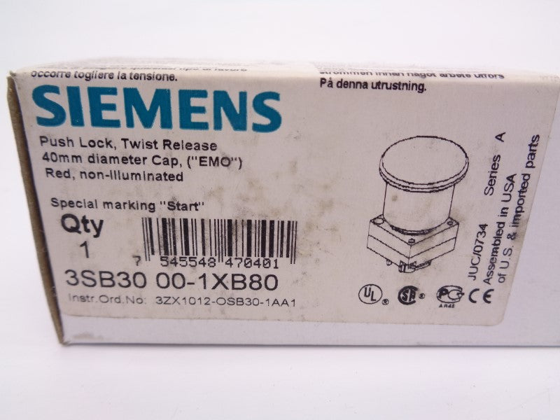 SIEMENS 3SB3000-1XB80 NSMP