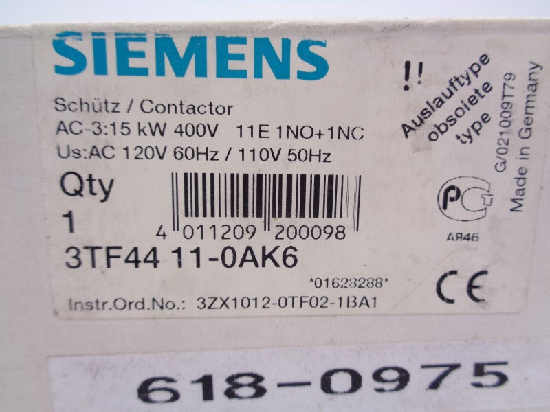 SIEMENS 3TF4411-0AK6 110/120V NSMP