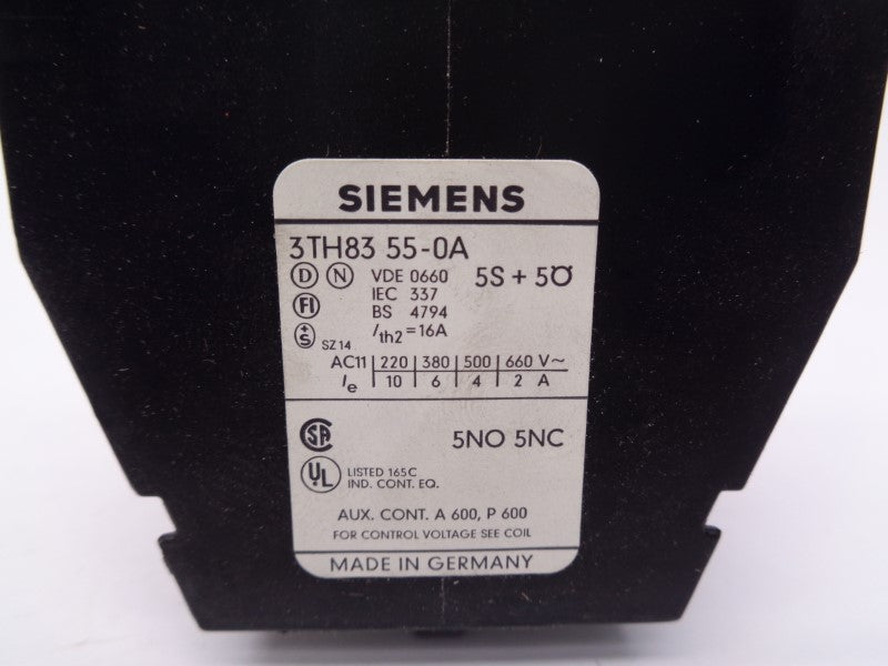 SIEMENS 3TH8355-0AK6 16A 120/110V NSMP