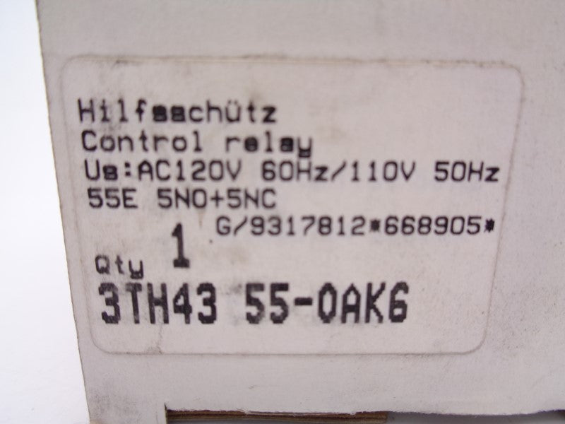 SIEMENS 3TH4355-0AK6 110/120V NSMP