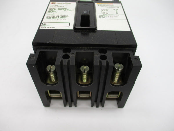CUTLER HAMMER EHB3060L CIRCUIT BREAKER 60A 480VAC UNMP