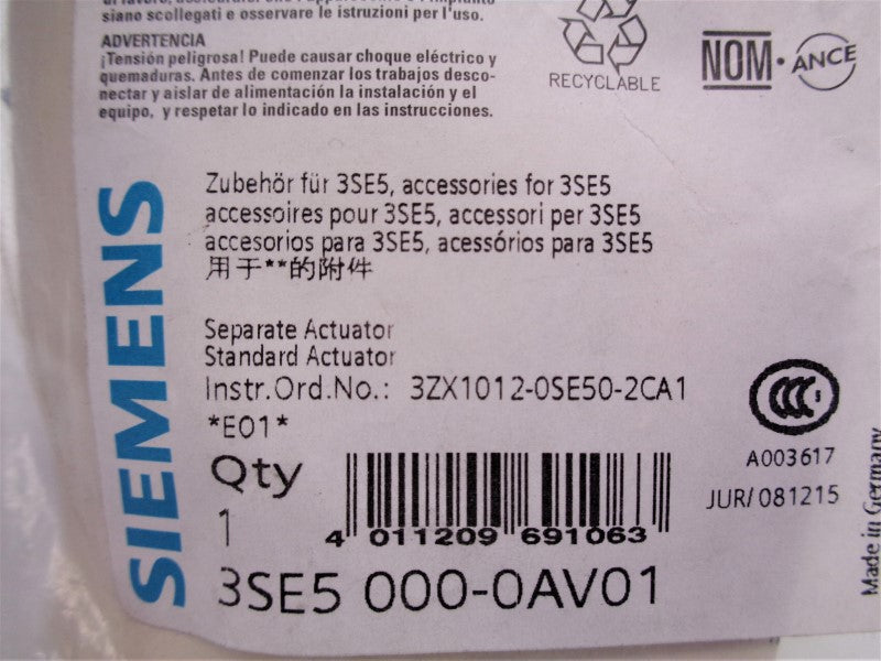 SIEMENS 3SE5000-0AV01 NSMP