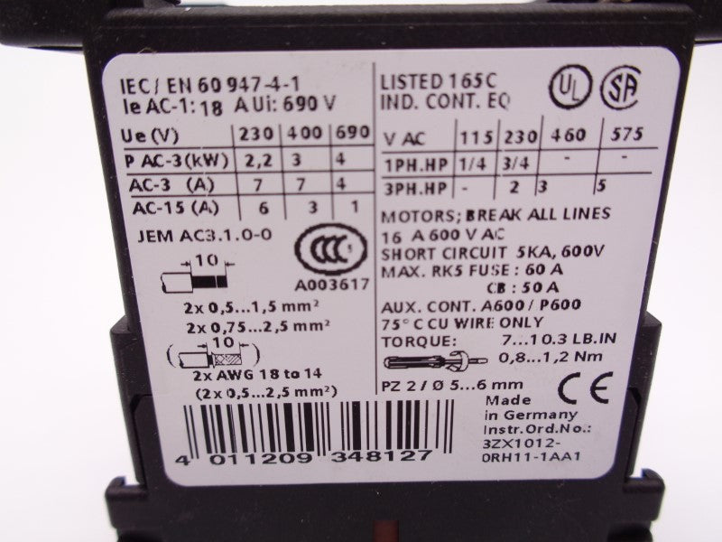 SIEMENS 3RT1015-1AK62 110/120V NSNP
