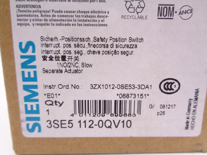 SIEMENS 3SE5112-0QV10 NSMP