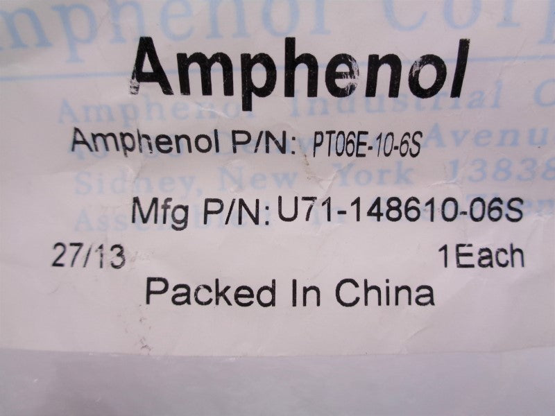 AMPHENOL PT06E-10-6S U71-148610-06S NSMP
