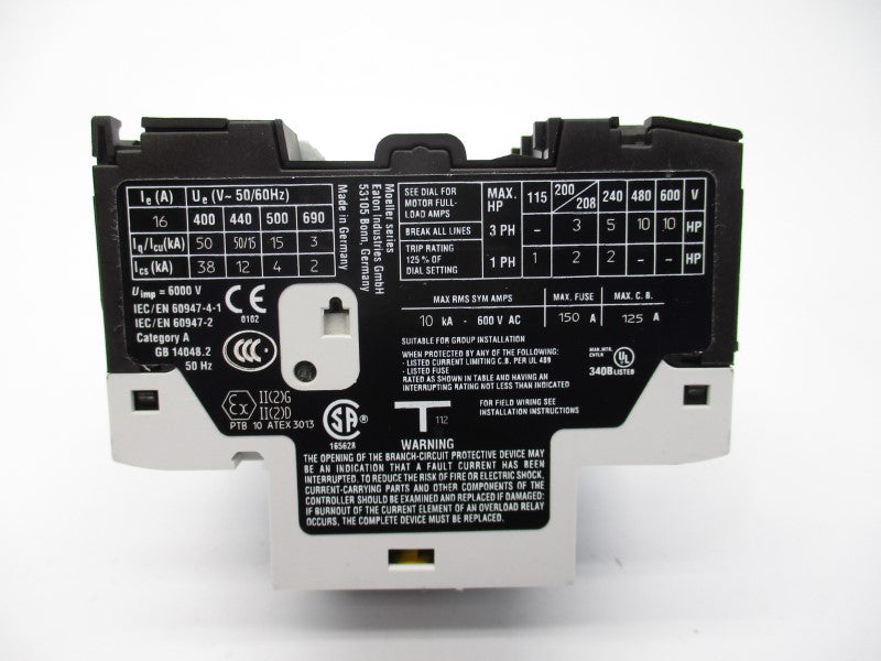 EATON PKZM0-16 XTPR016BC1 600VAC 10-16A NSNP
