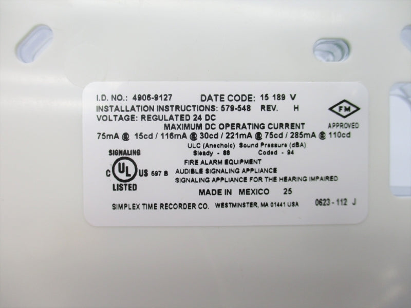 SIMPLEX TIME RECORDER 4906-9127 NSNP