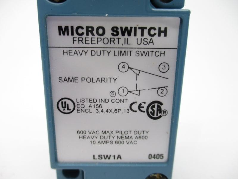 MICRO SWITCH LSW1A 600VAC 10A NSNP