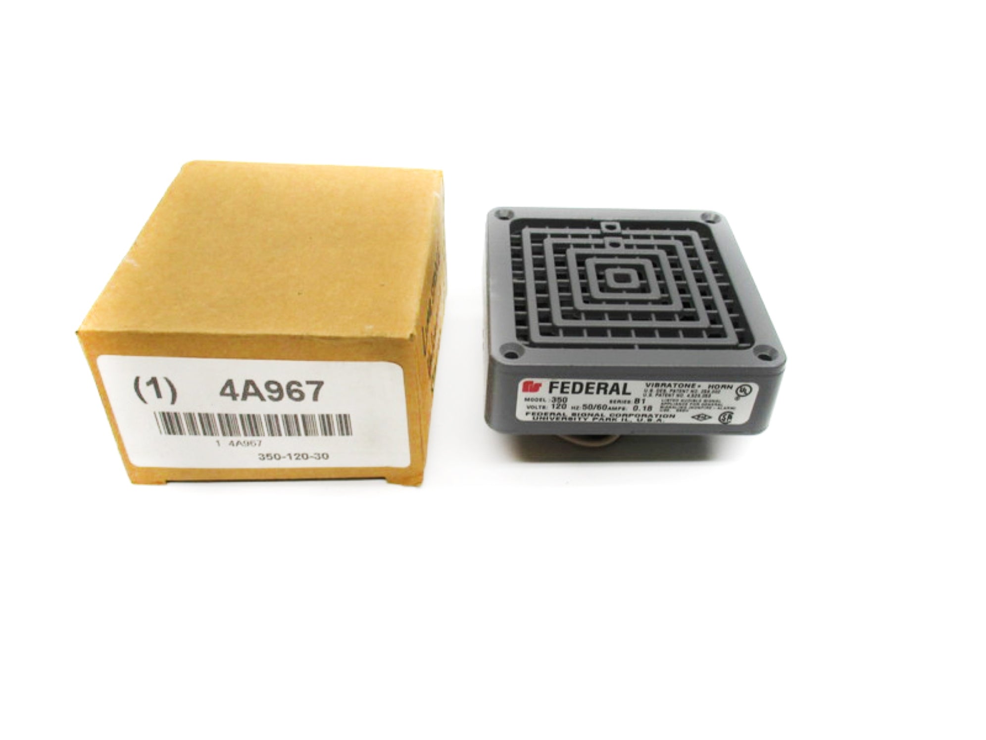 FEDERAL SIGNAL 350-120-30 SER. B1 4A967 120VAC 0.22A NSMP