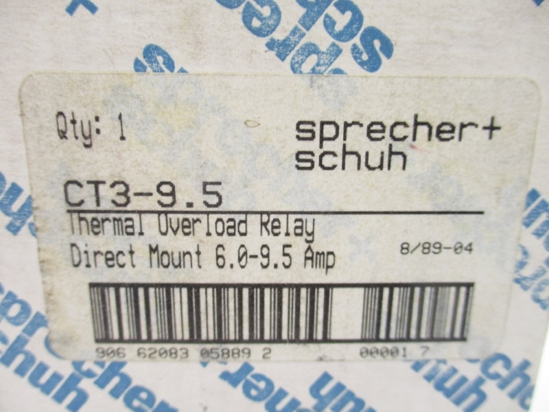 SPRECHER+SCHUH CT3-9.5 6.0-9.5A 380V NSMP