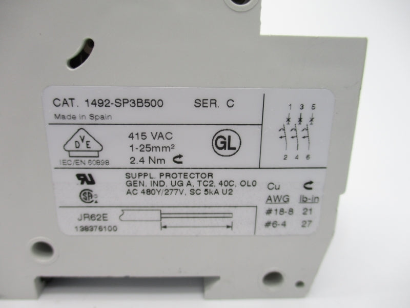 ALLEN BRADLEY 1492-SP3B500 SER. C  50A 415VAC NSNP