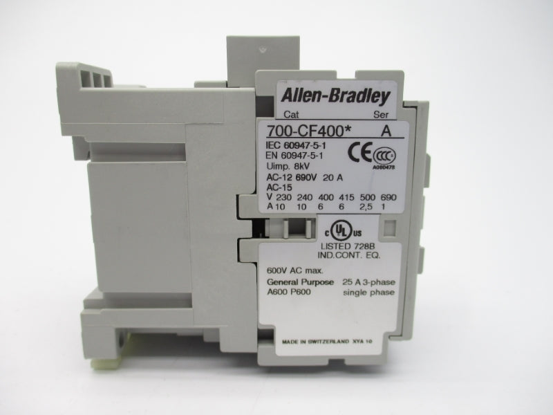ALLEN BRADLEY 700-CF400KL 20A 200/230V SER. A NSMP